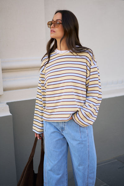 Ceres Life | Beau Long Sleeve Slouchy Tee - Butter
