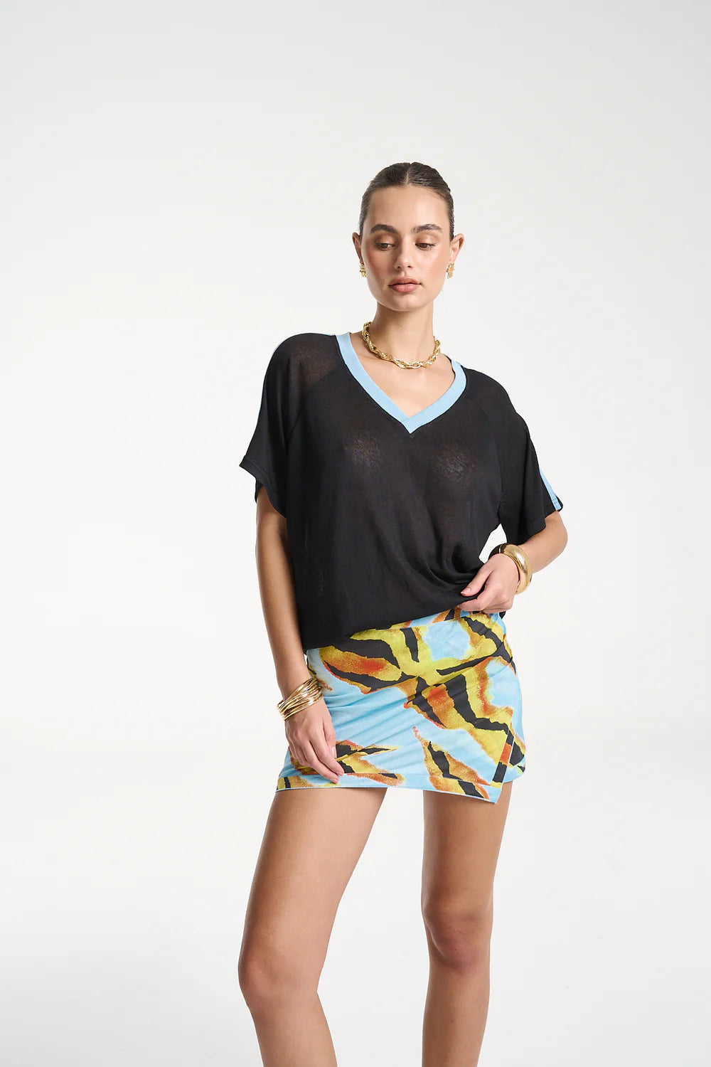 Summi Summi | V Neck Jersey - Black/Blue