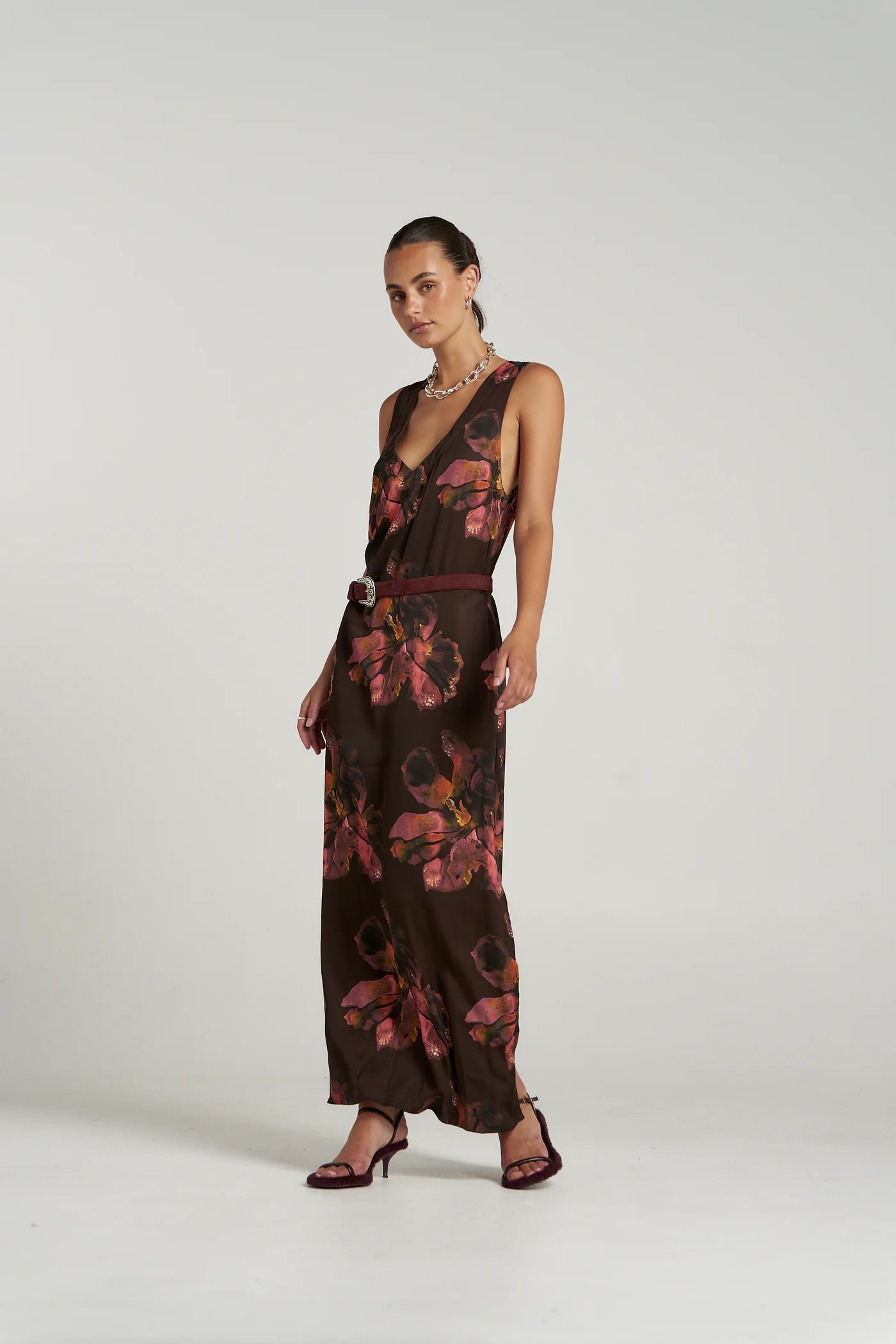 Summi Summi | V Neck Maxi - Chocolate Petals