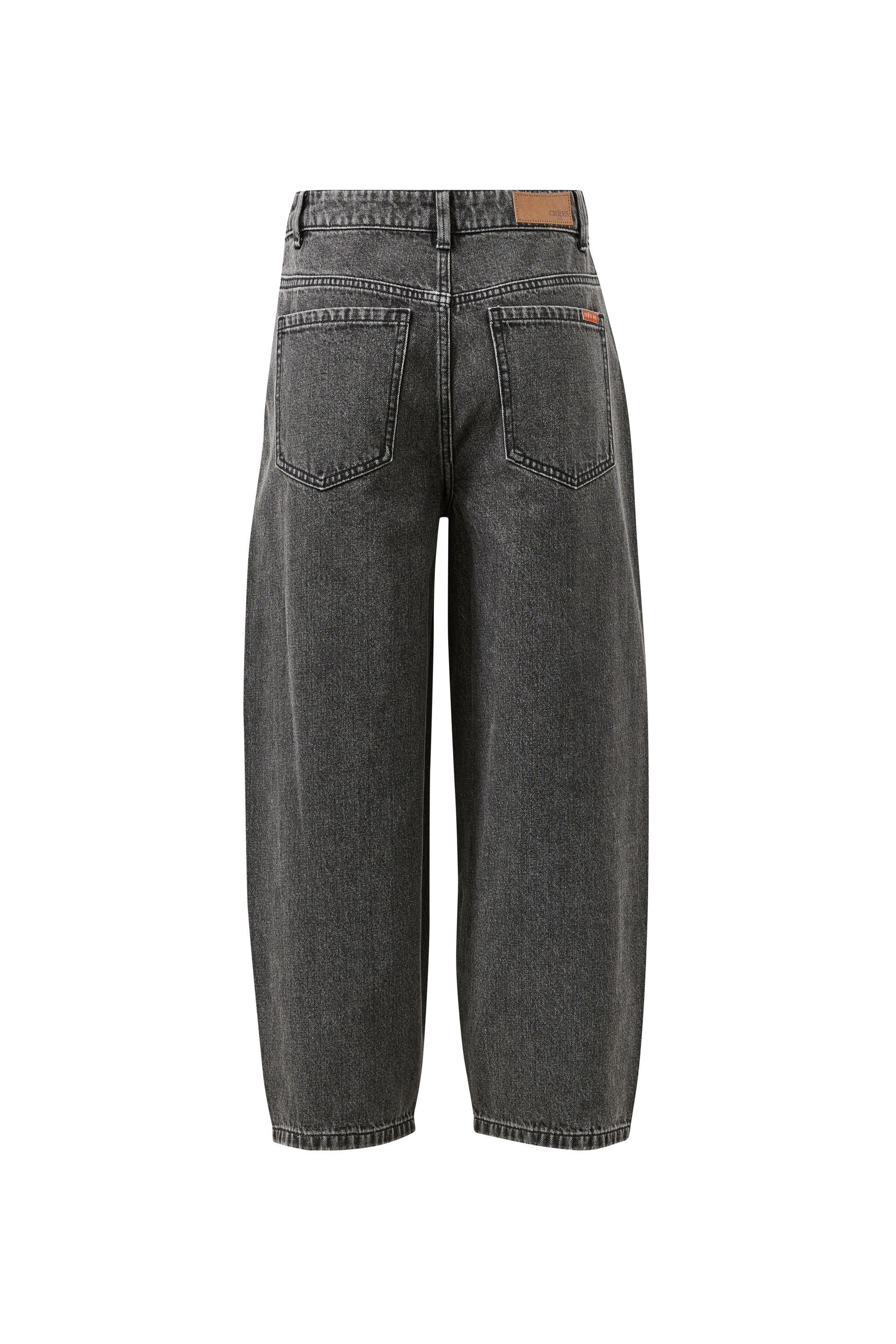 Ceres Life | Maggie Tapered Barrel Jean - Faded Black