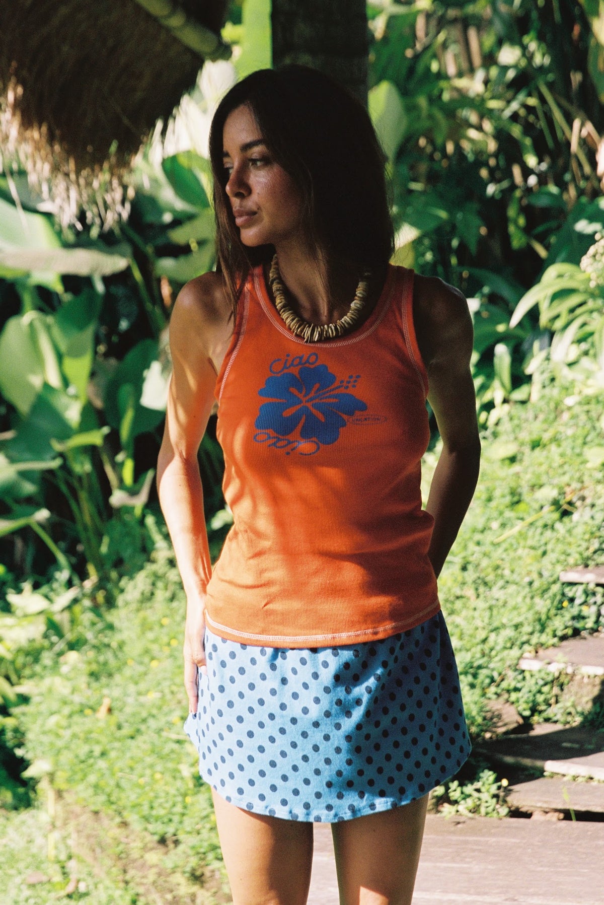 Ciao Ciao Vacation | Hibiscus Ribbed Tank