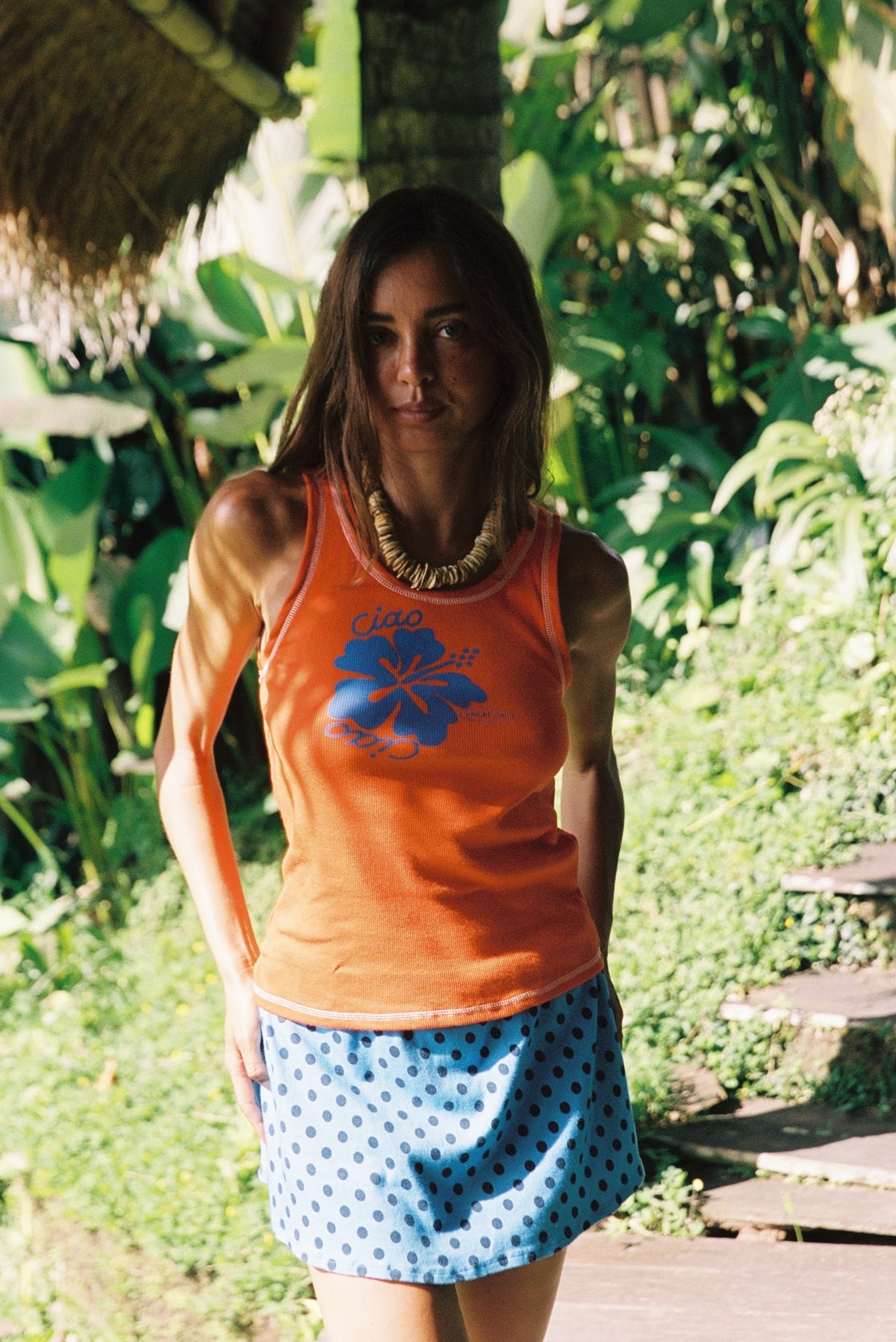 Ciao Ciao Vacation | Hibiscus Ribbed Tank