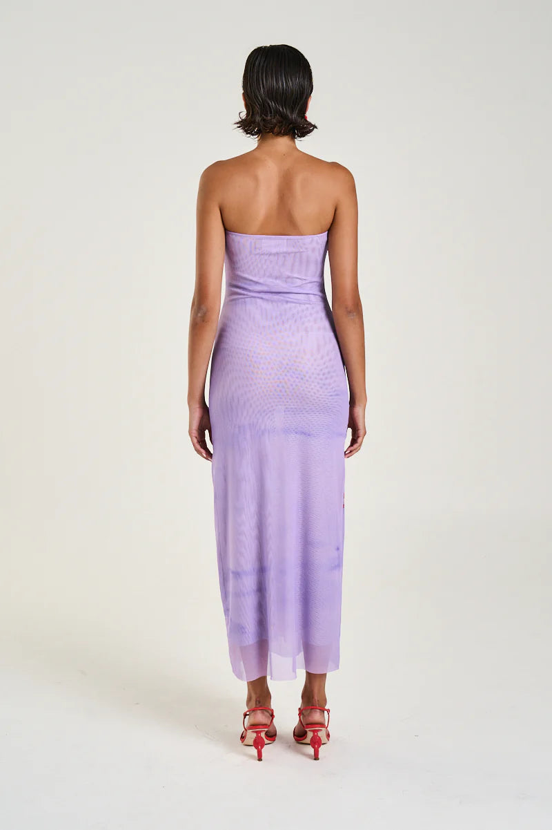 Summi Summi | Strapless Mesh Dress - Coral