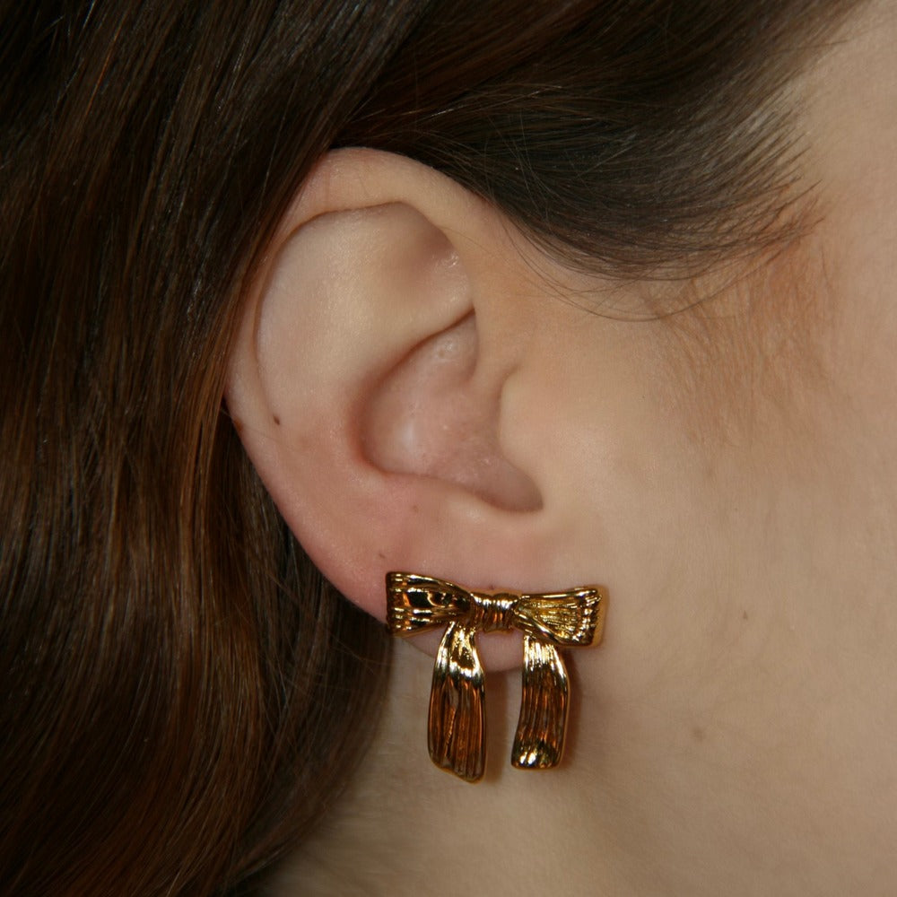 R&T | Bianca Bow Earrings - Gold