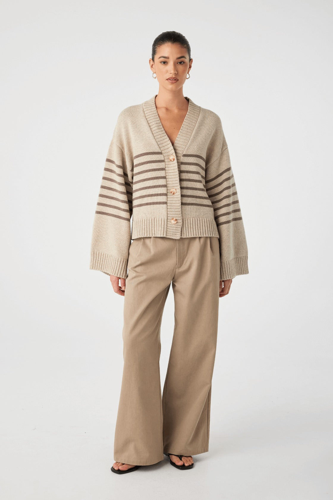 Arcaa Movement | Aiko Cardigan - Sand Marle & Cacao