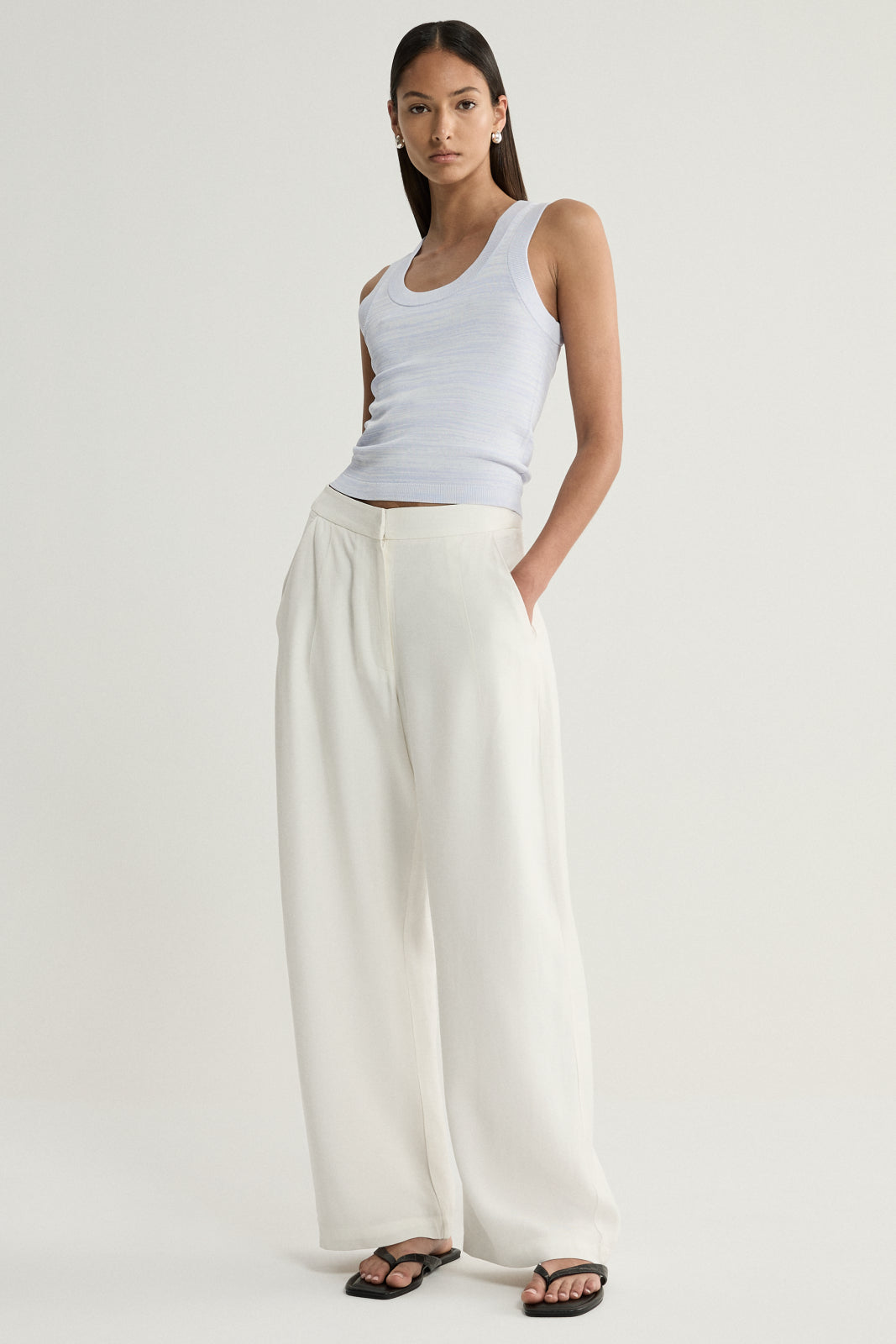 Elka Collective | Celia Knit Top - Pale Blue Marle