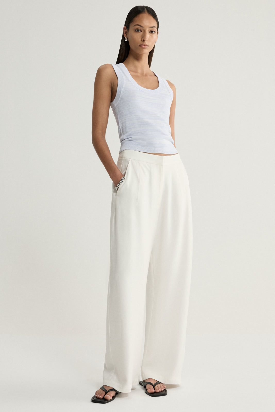 Elka Collective | Celia Knit Top - Pale Blue Marle