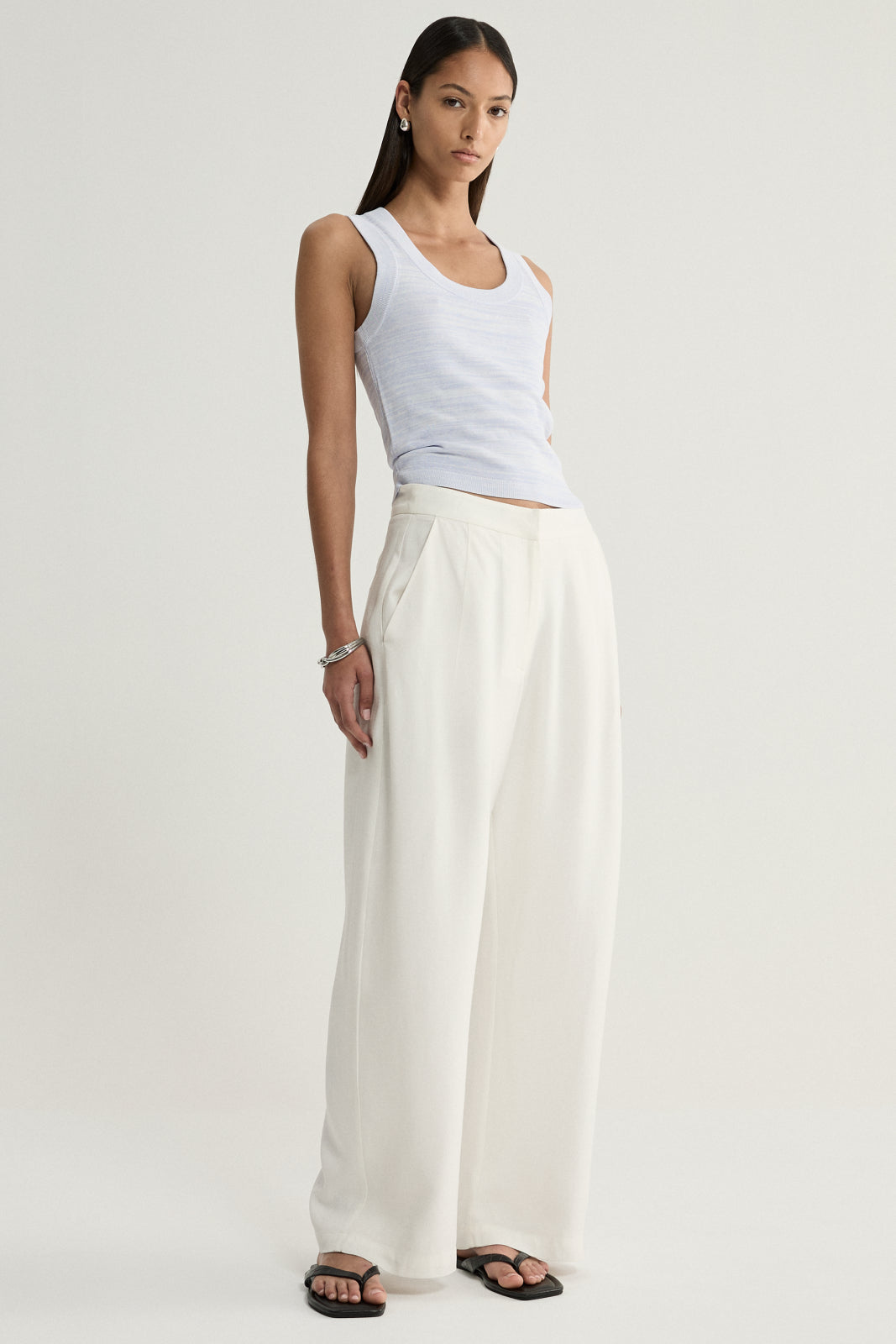 Elka Collective | Celia Knit Top - Pale Blue Marle