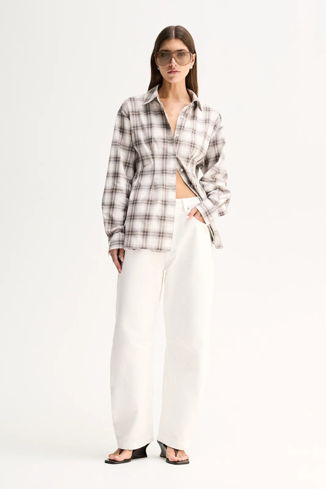 Elka Collective | Heather Shirt - White Check