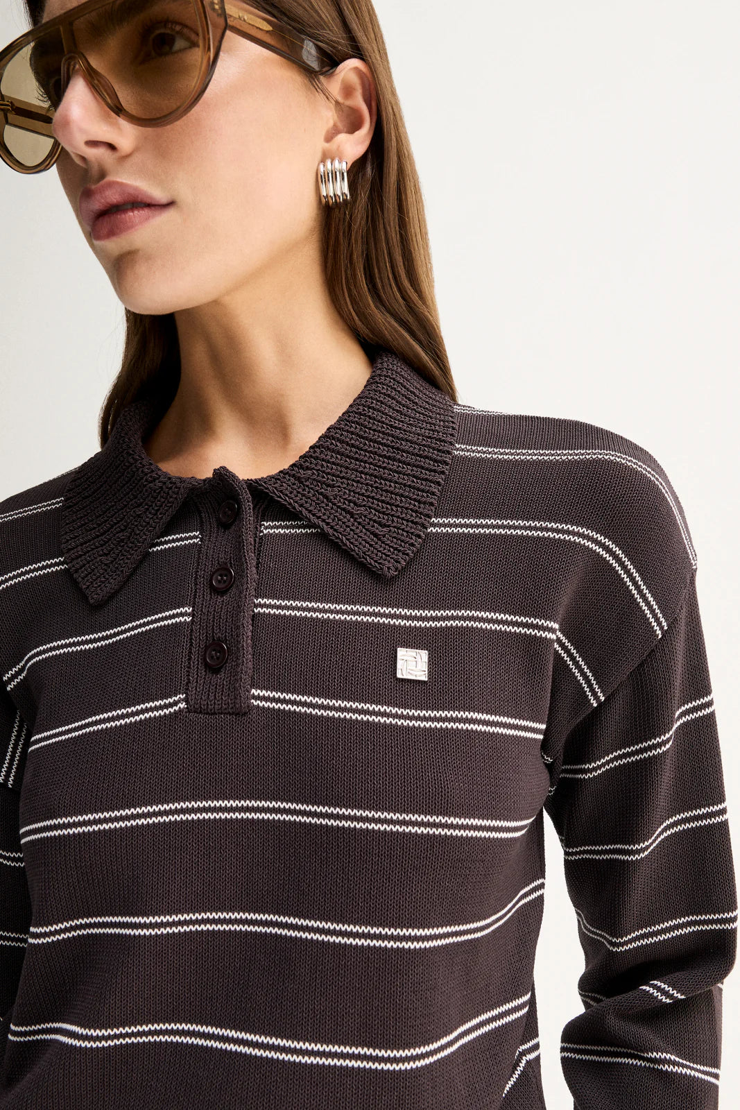 Elka Collective | Irina Knit Jumper - Chocolate Stripe