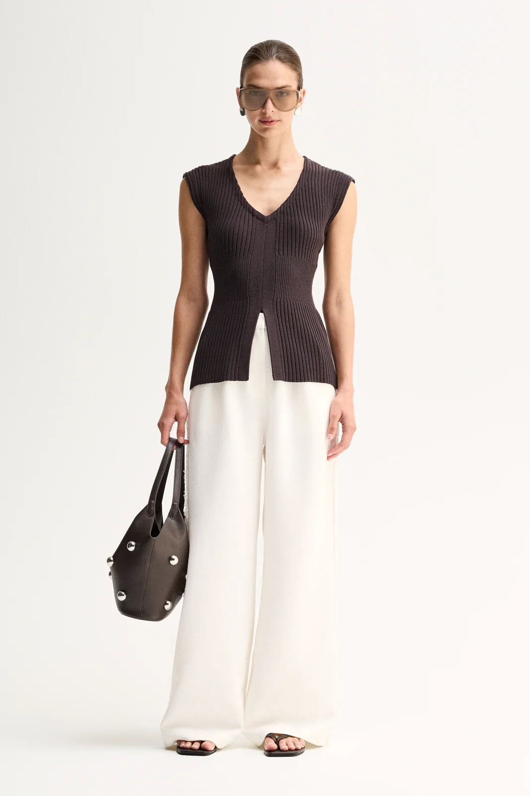 Elka Collective | Reed Knit Top - Chocolate