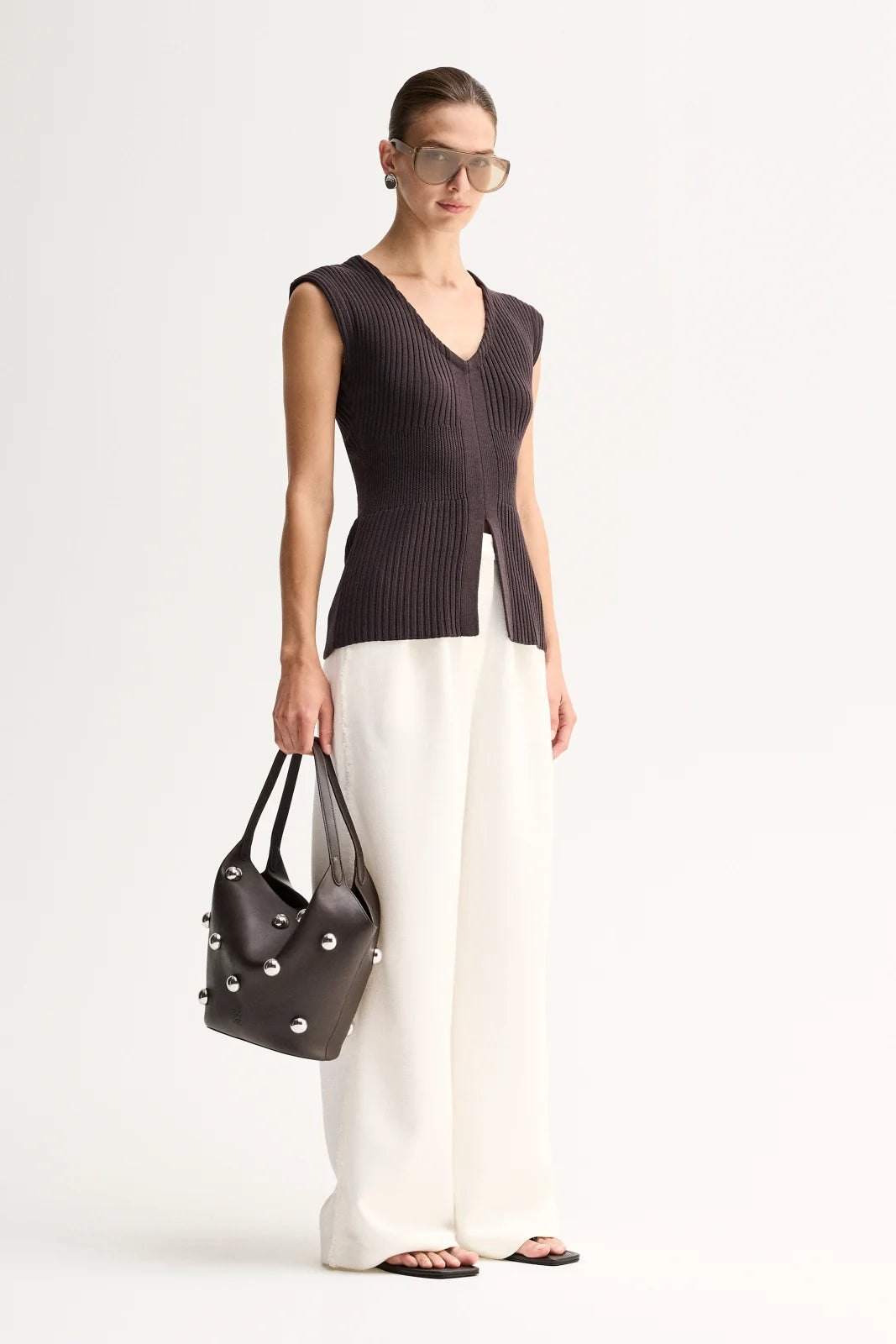 Elka Collective | Reed Knit Top - Chocolate