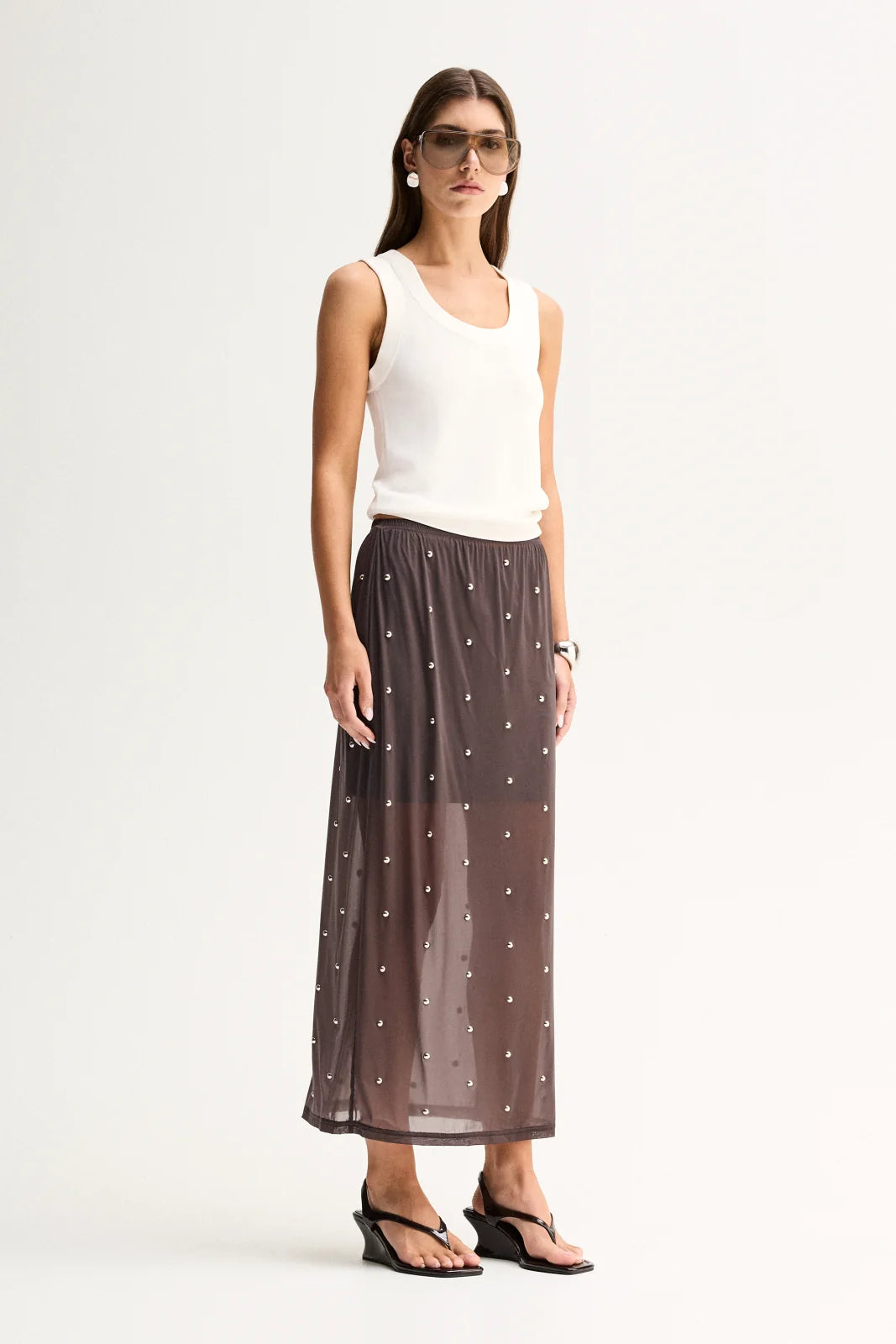 Elka Collective | Rowe Maxi Skirt - Slate