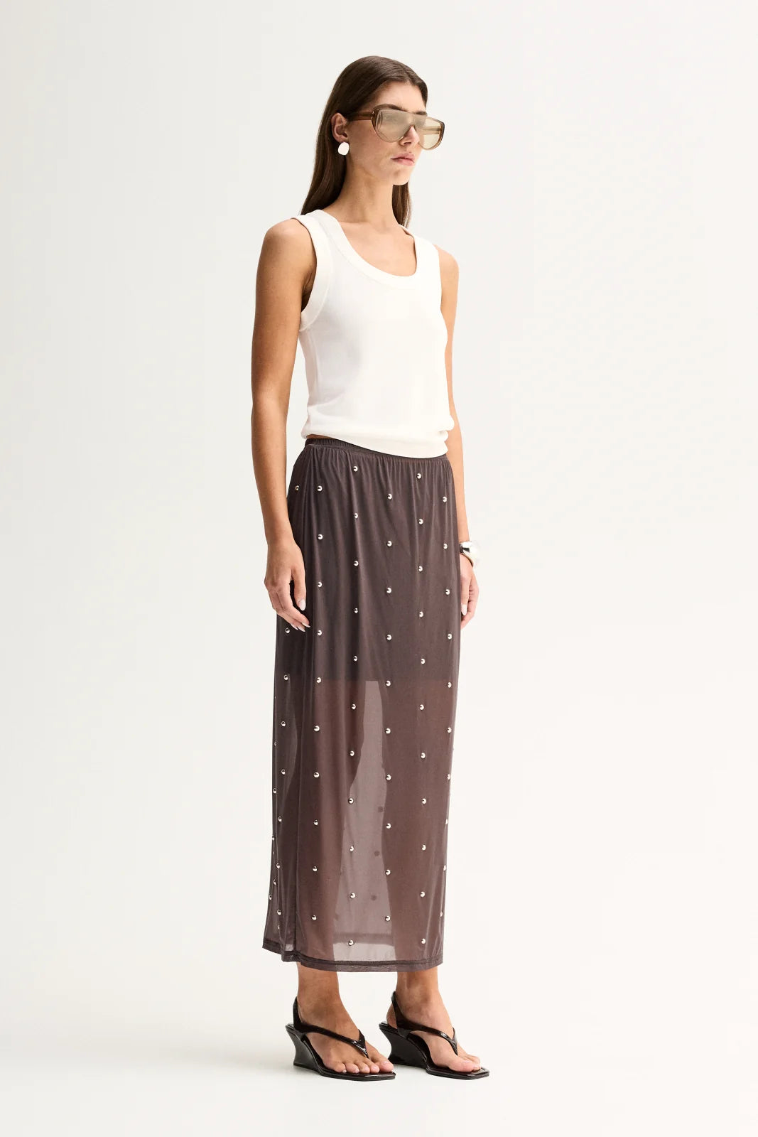 Elka Collective | Rowe Maxi Skirt - Slate