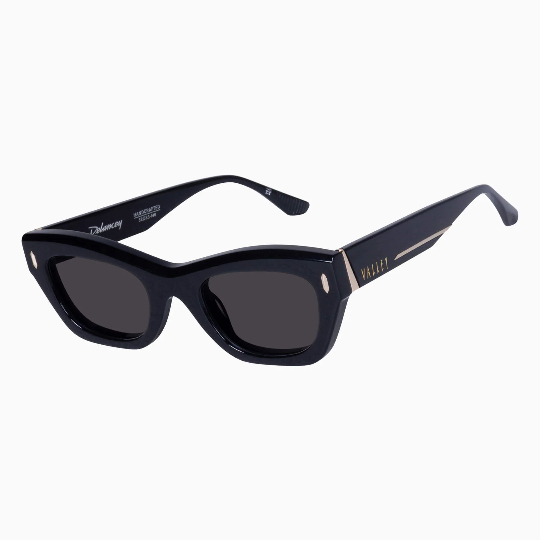 Valley | Delancey - Gloss Black w. Gold Metal / Black Lens
