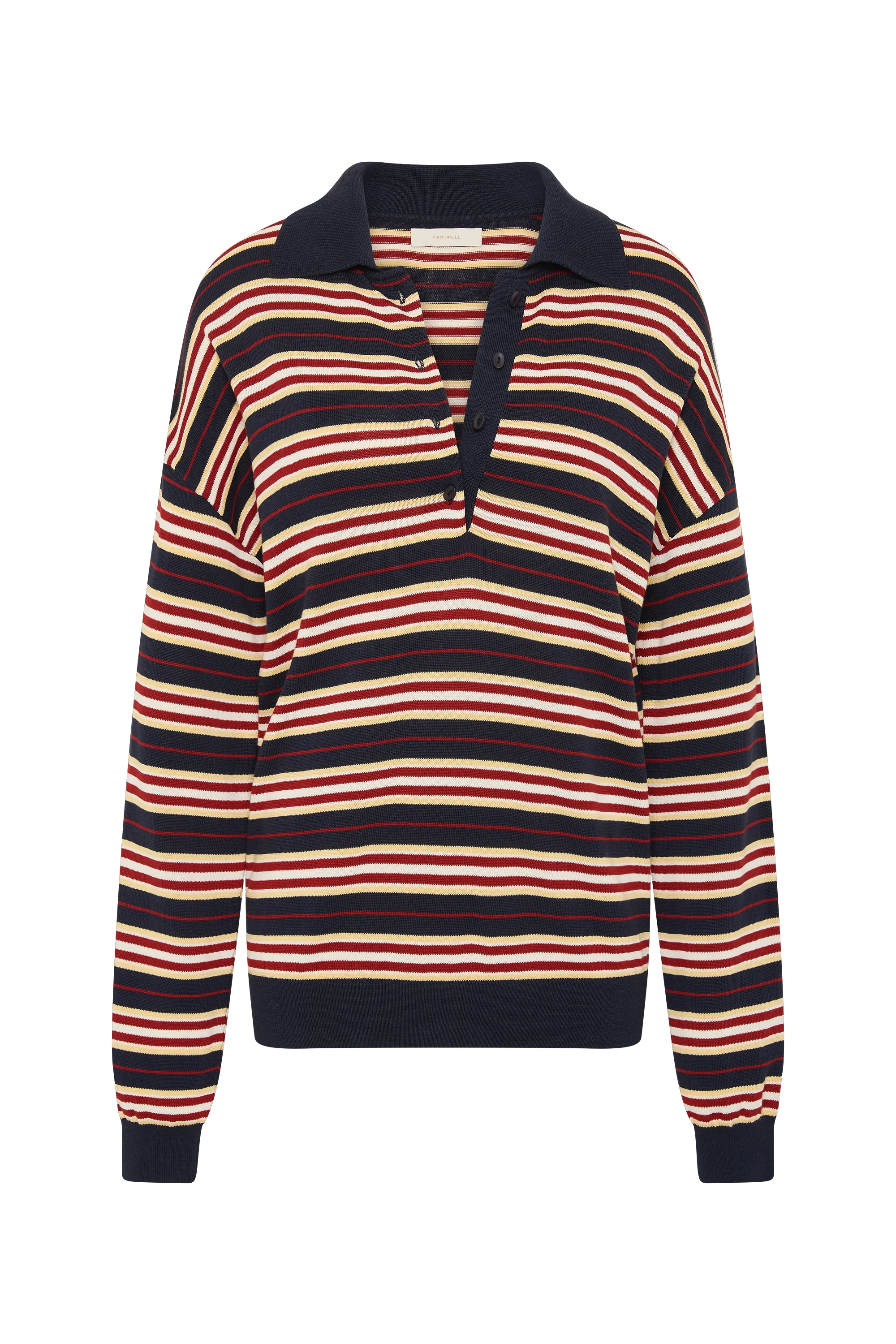 Faithfull The Brand | Harlow Oversized Polo - Cila Stripe Navy