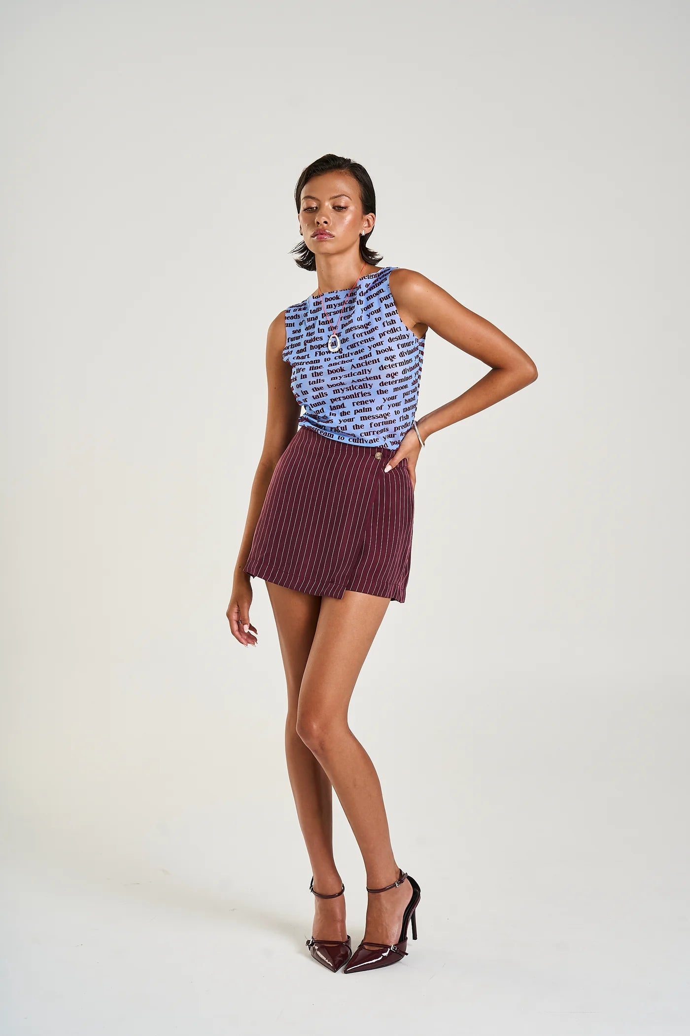 Summi Summi | A-Sym Skort Kina Pinstripe