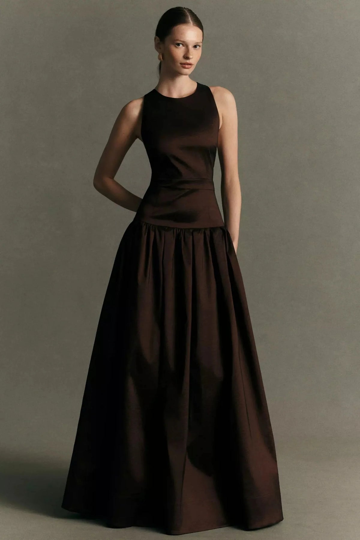 Hansen & Gretel | Iris Taffeta Gown - Choc