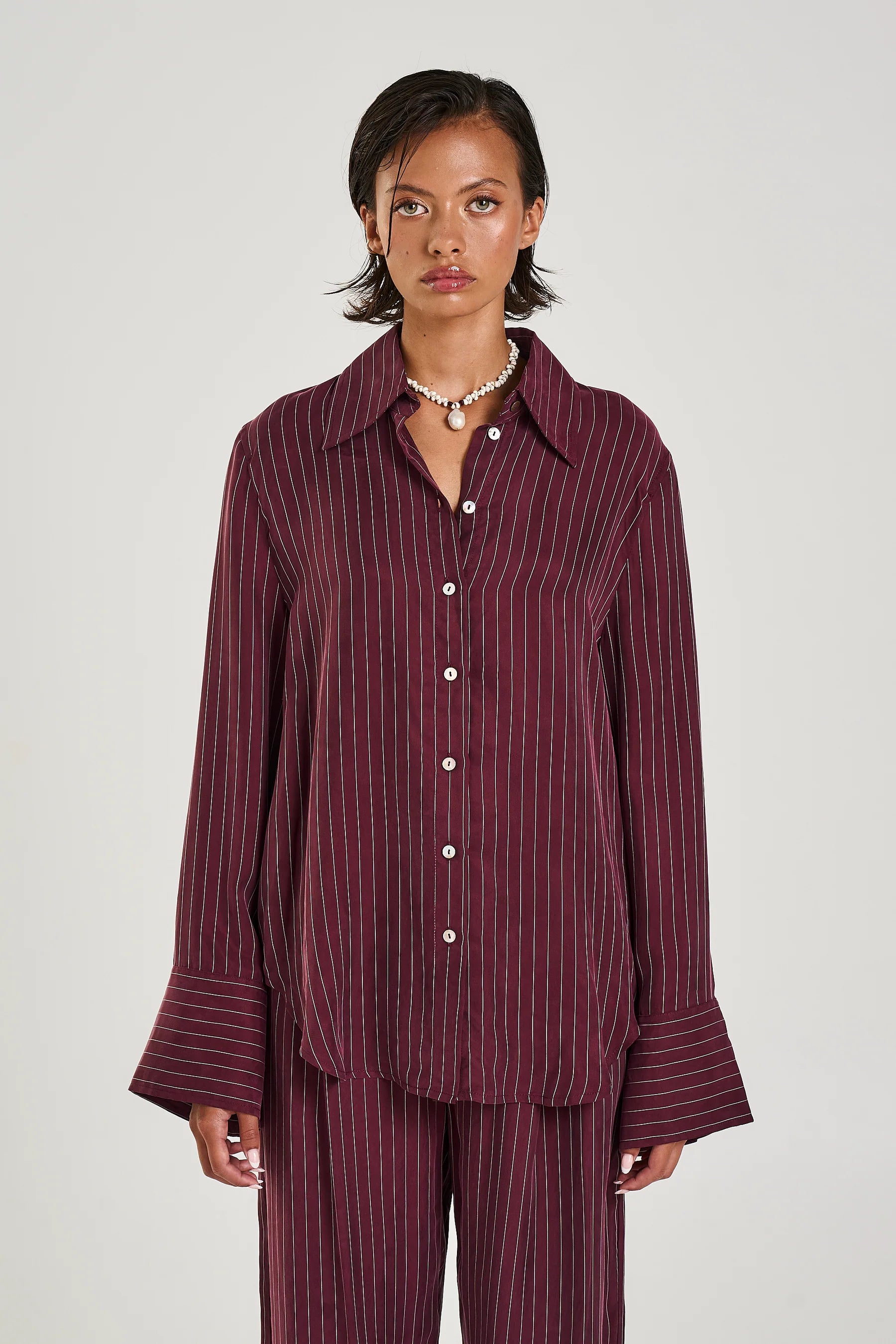 Summi Summi | Cuff Shirt - Kina Pinstripe