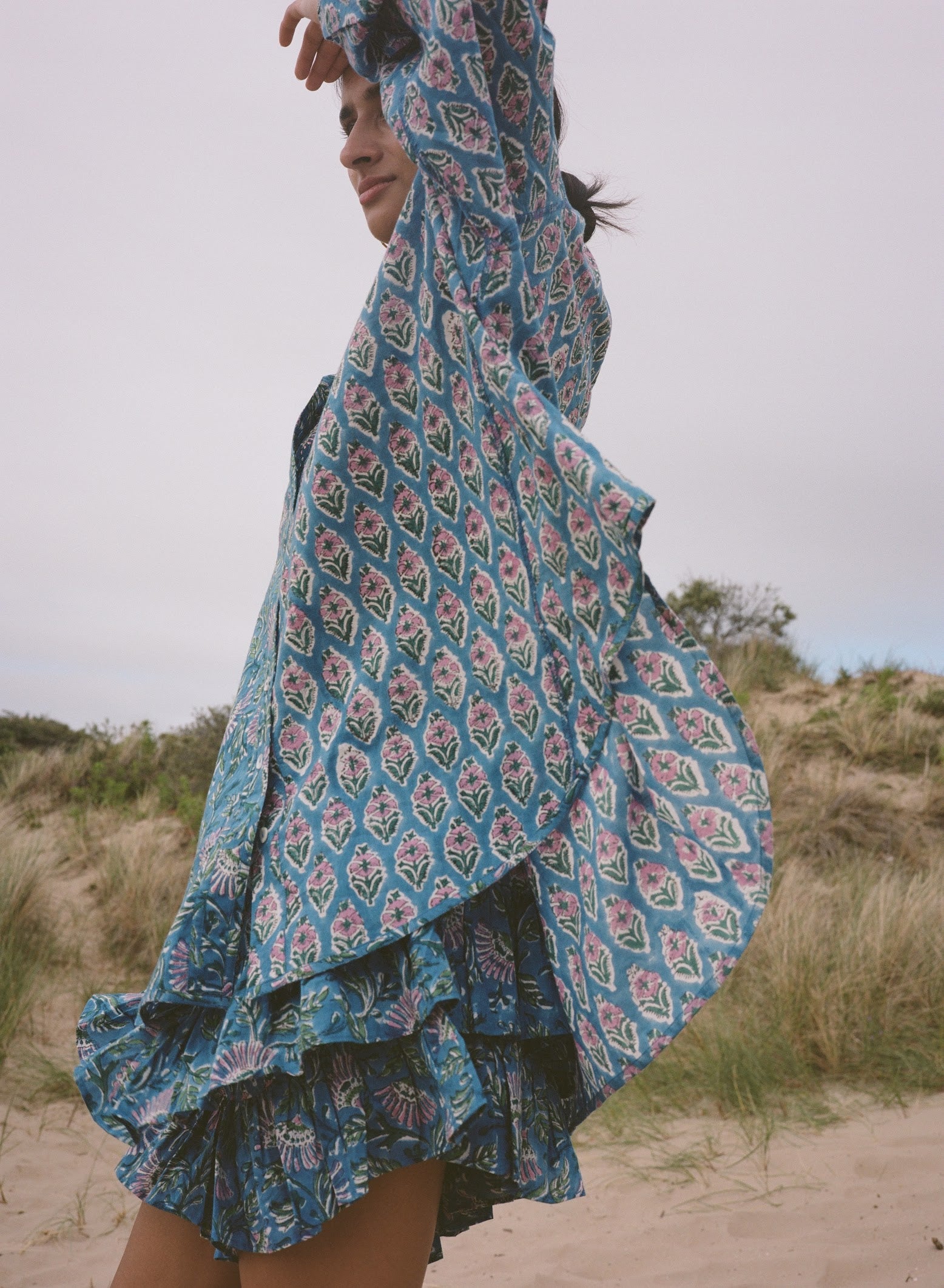 Kinga Csilla | Zaffre Block Print Chalm Shirt