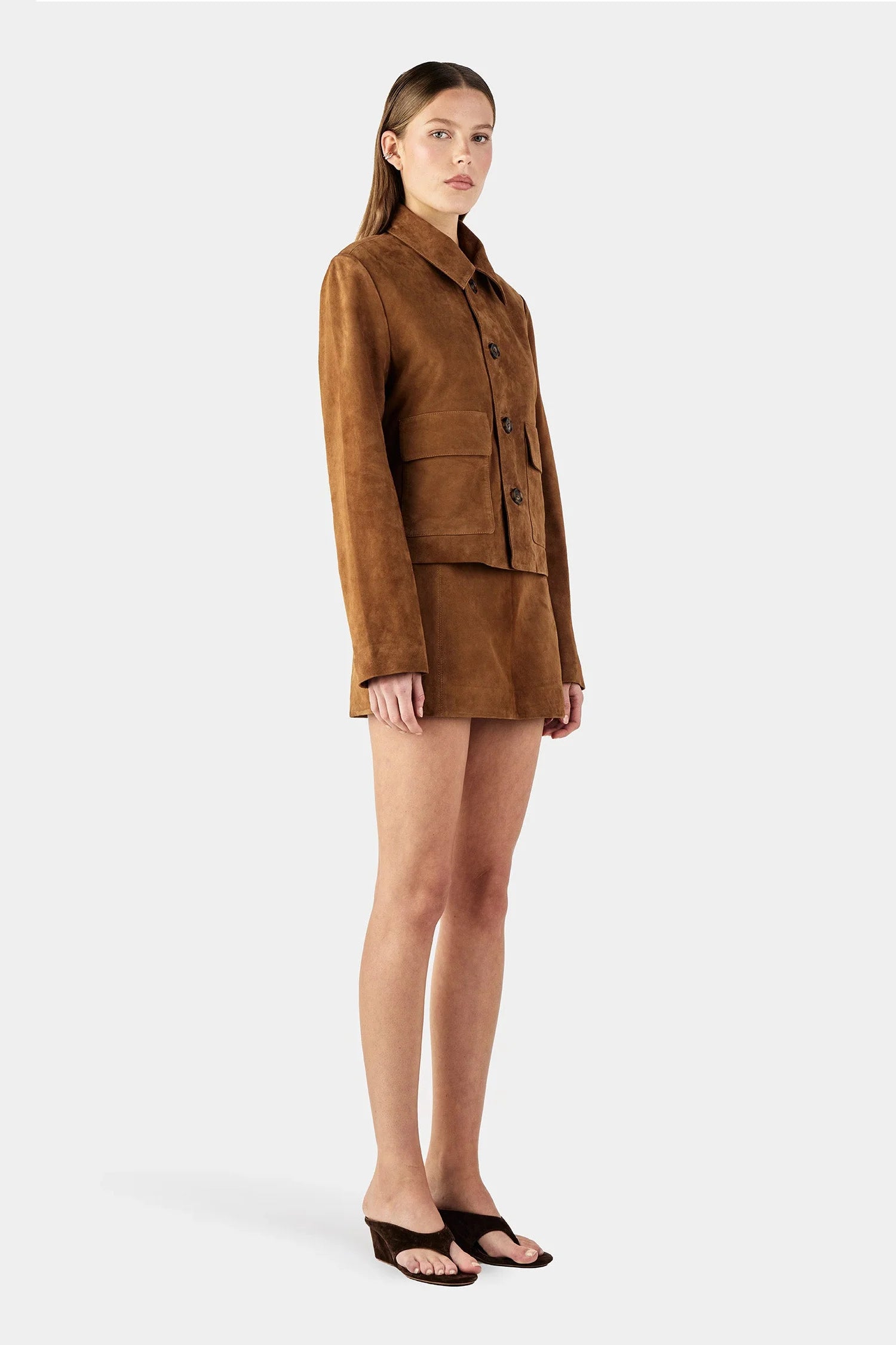 Hansen & Gretel | Logan Suede Coat - Tan Suede