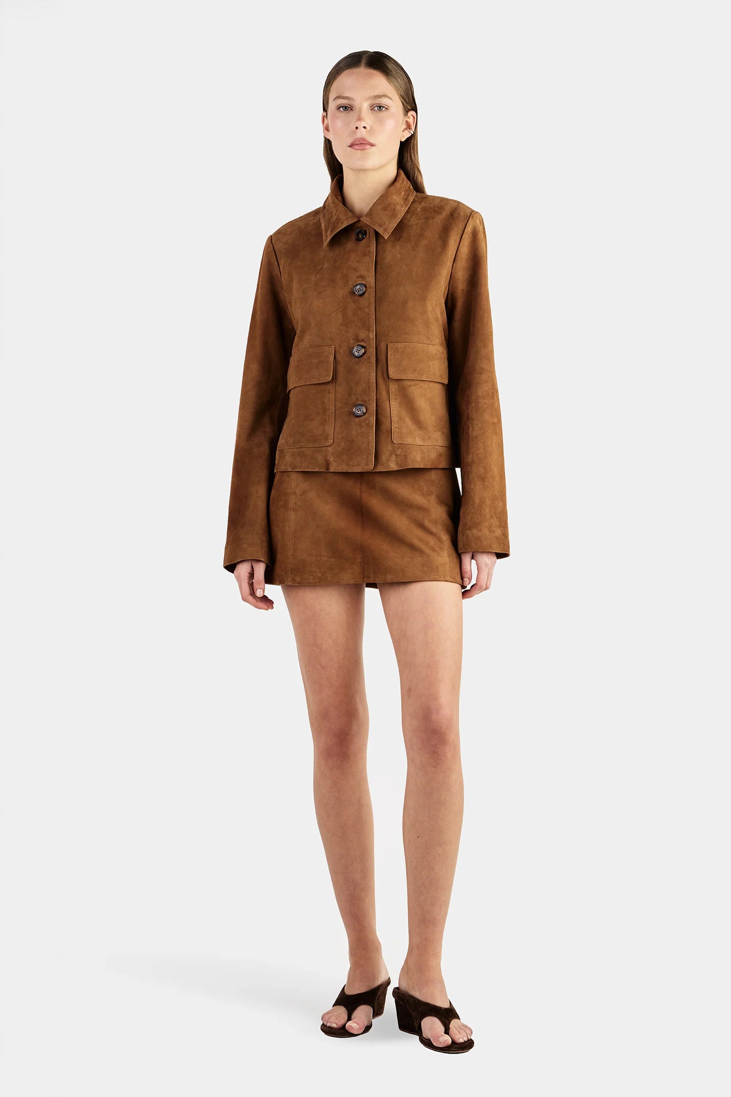 Hansen & Gretel | Logan Suede Coat - Tan Suede