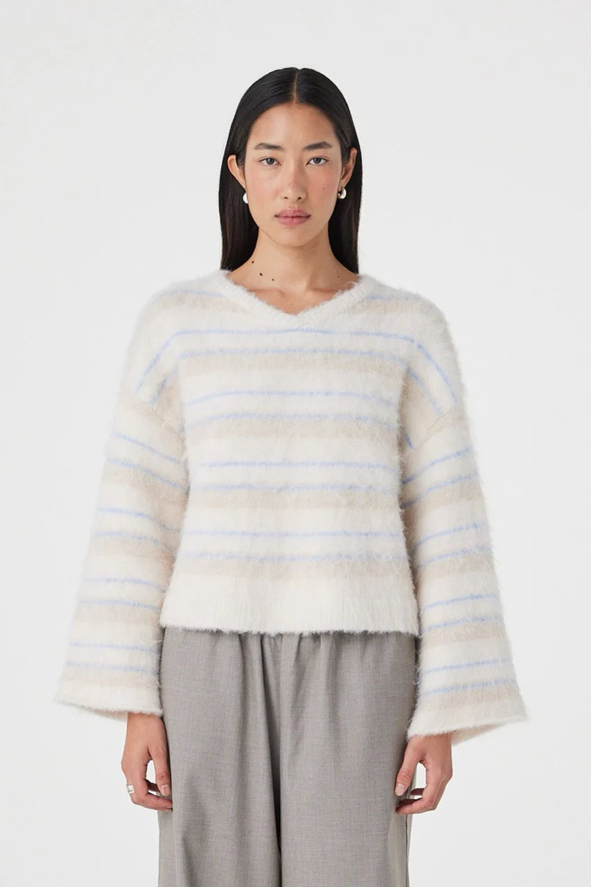 Arcaa Movement | Lucca Sweater - Taupe/Blue Stripe