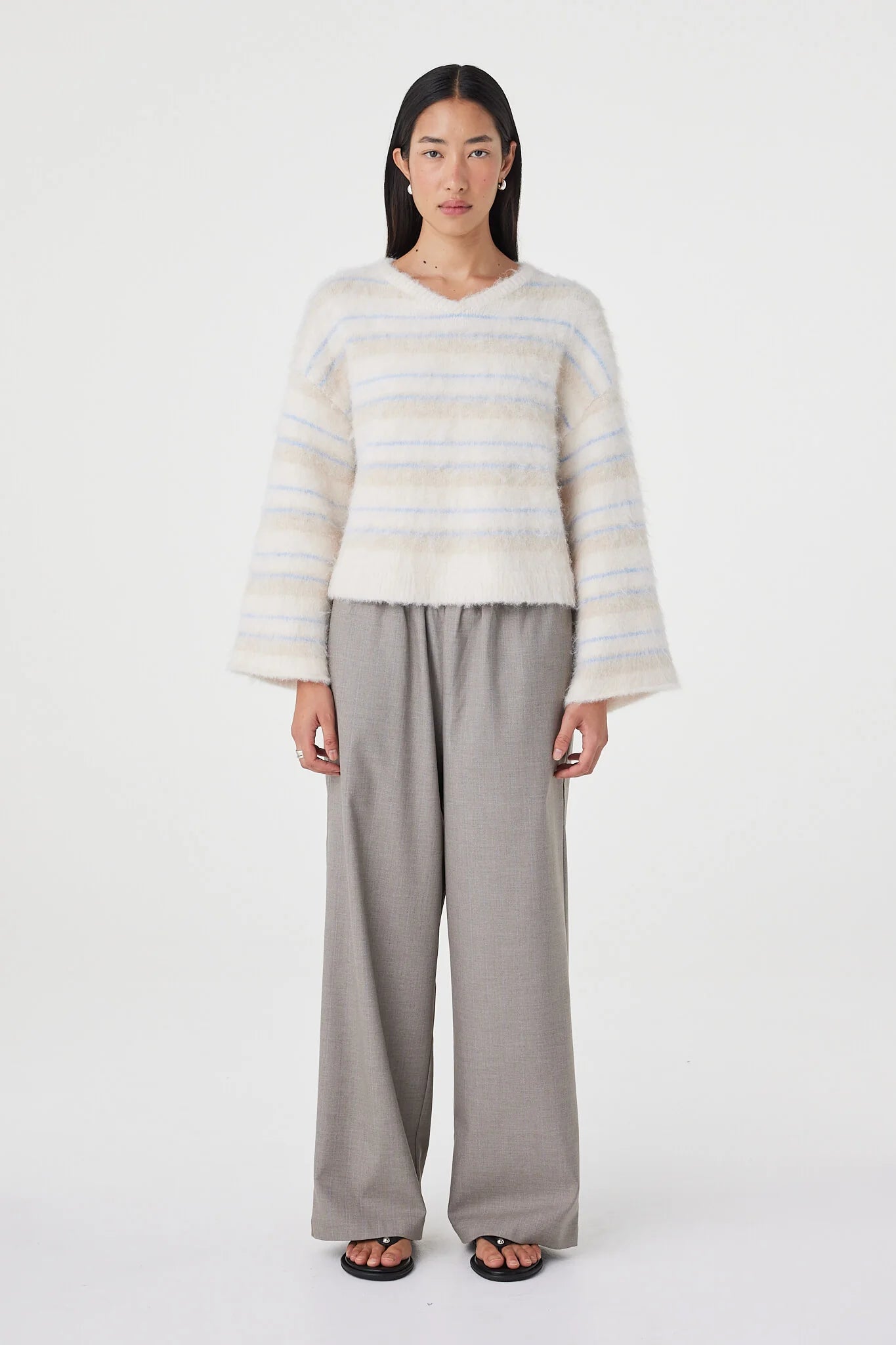 Arcaa Movement | Lucca Sweater - Taupe/Blue Stripe