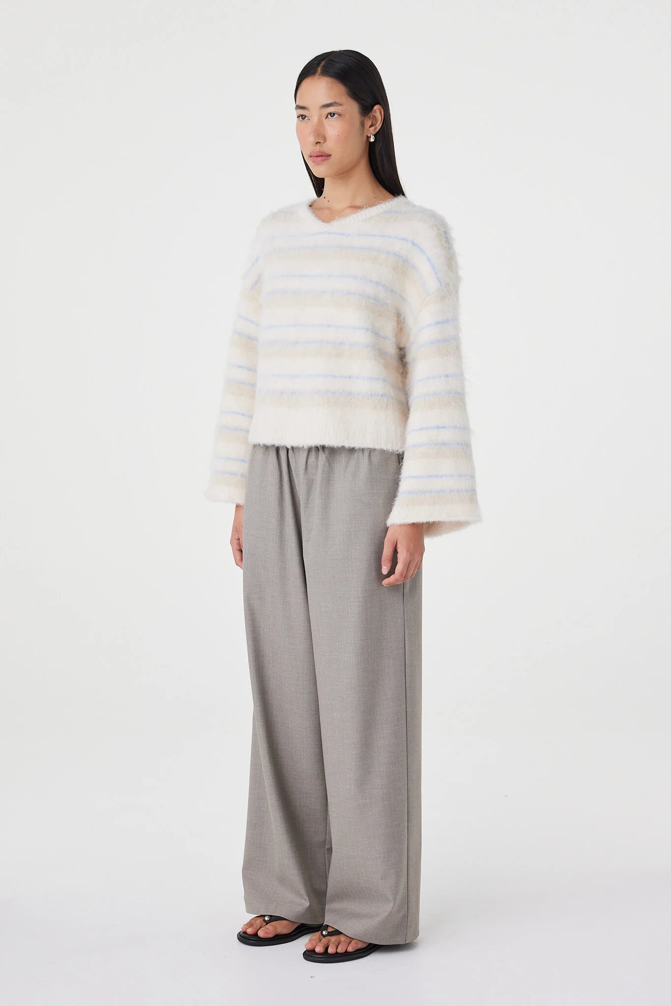 Arcaa Movement | Lucca Sweater - Taupe/Blue Stripe