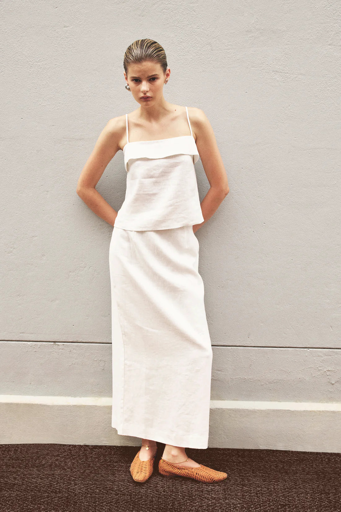 Nude Lucy | Sadie Linen Maxi Skirt - White