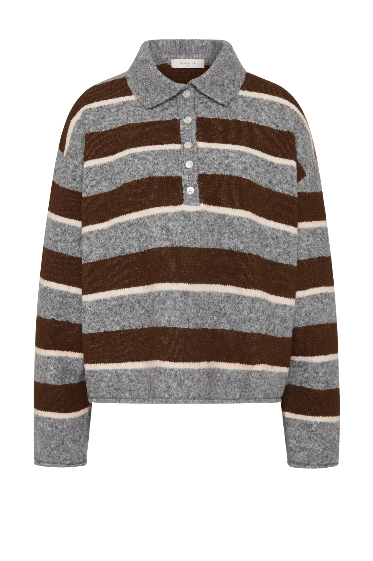 Nude Lucy | Maia Rugby Knit - Charcoal Stripe