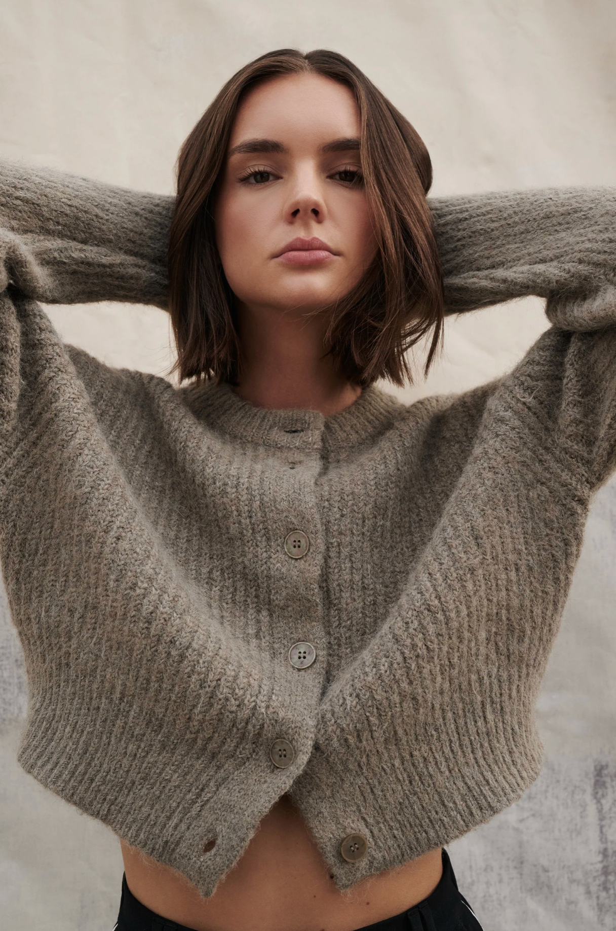 Nude Lucy | Nixon Cropped Cardigan - Vine
