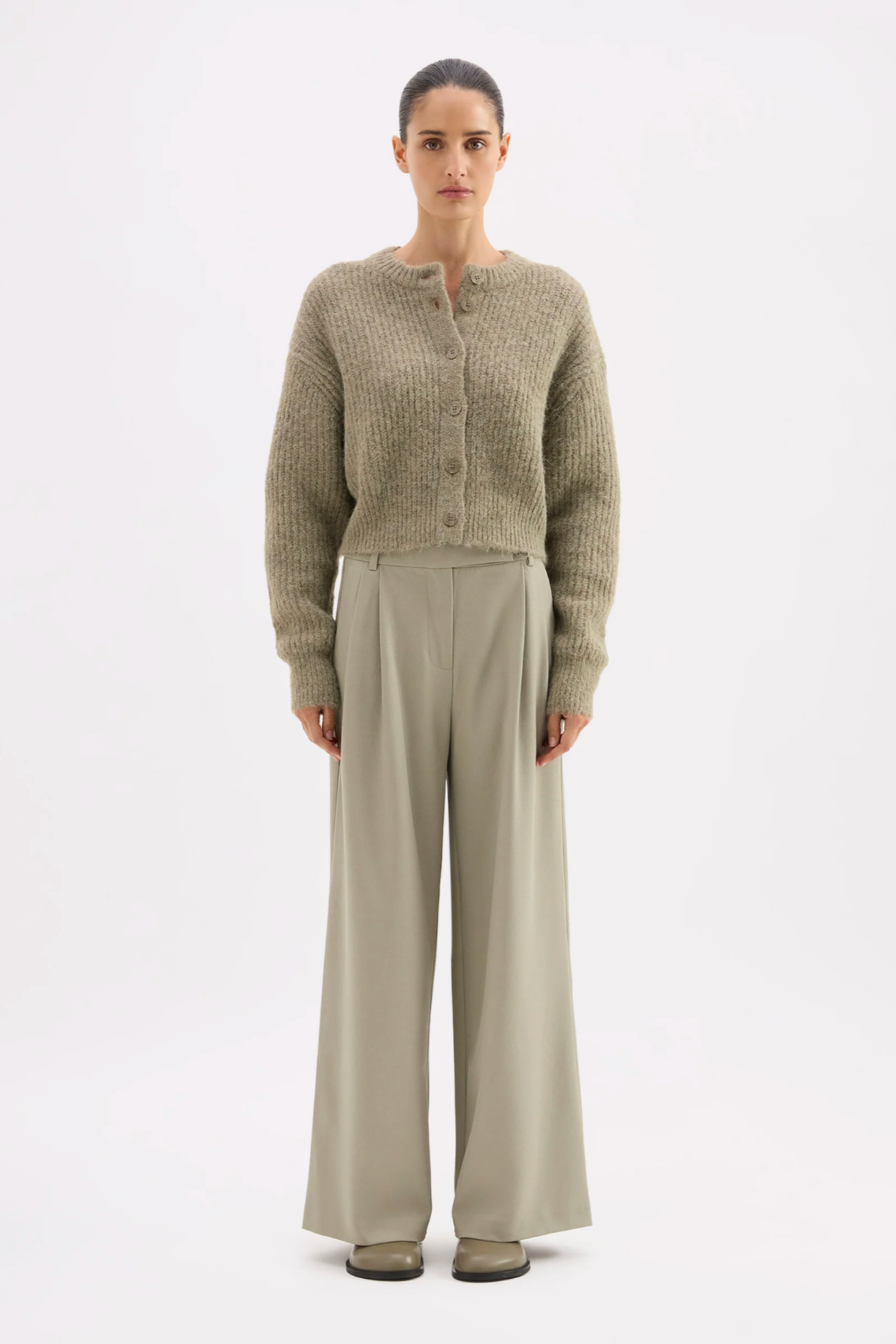 Nude Lucy | Nixon Cropped Cardigan - Vine