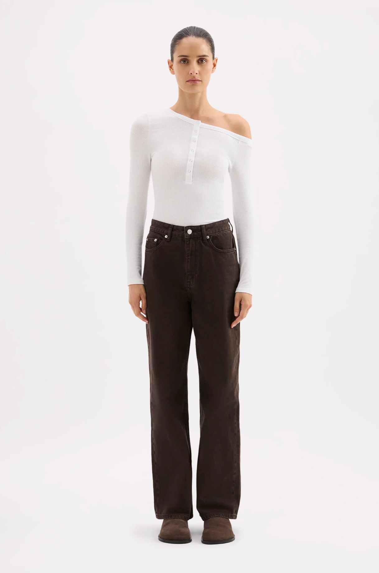 Nude Lucy | Organic Relaxed Leg Jean - Espresso