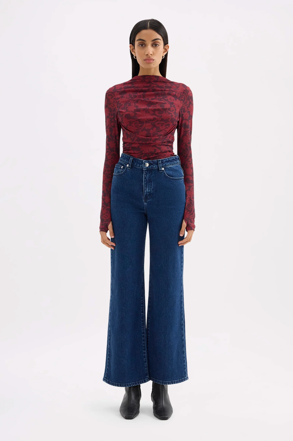 Nude Lucy | Organic Stretch Wide Leg Jean - Lake Blue