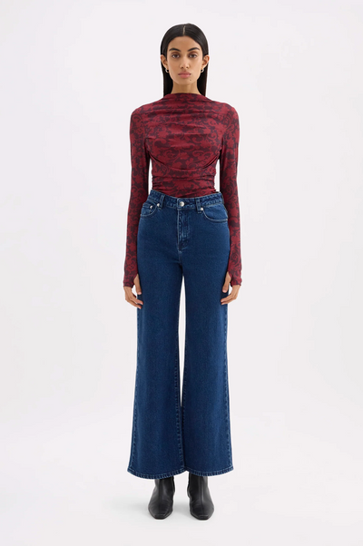 Nude Lucy | Organic Stretch Wide Leg Jean - Lake Blue