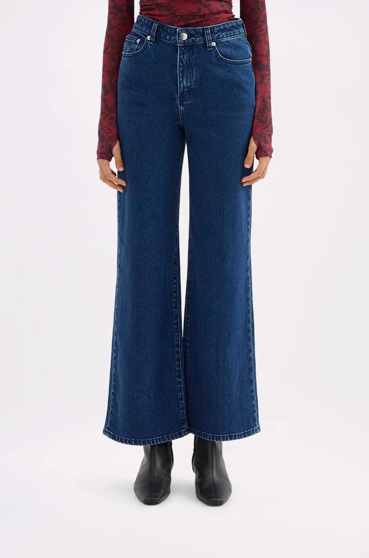 Nude Lucy | Organic Stretch Wide Leg Jean - Lake Blue