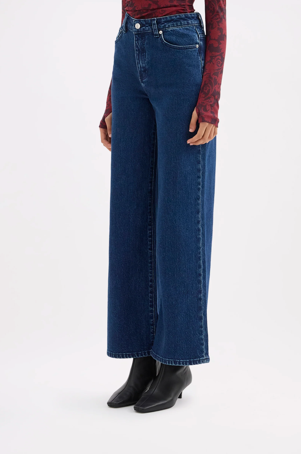 Nude Lucy | Organic Stretch Wide Leg Jean - Lake Blue