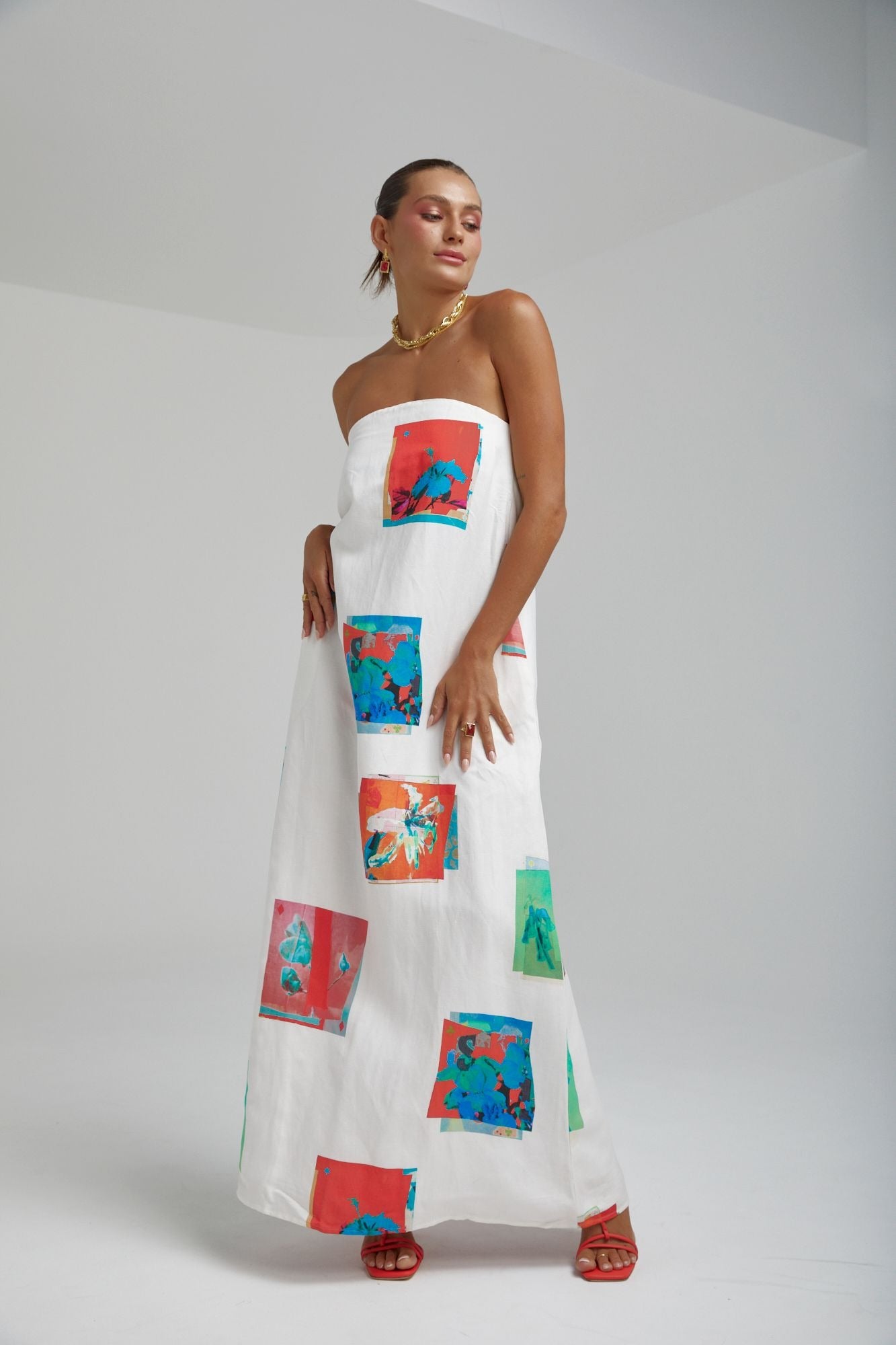 Summi Summi | Strapless Maxi Dress - Montage White