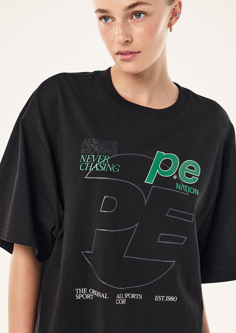 PE Nation | Current Oversized Tee - Black