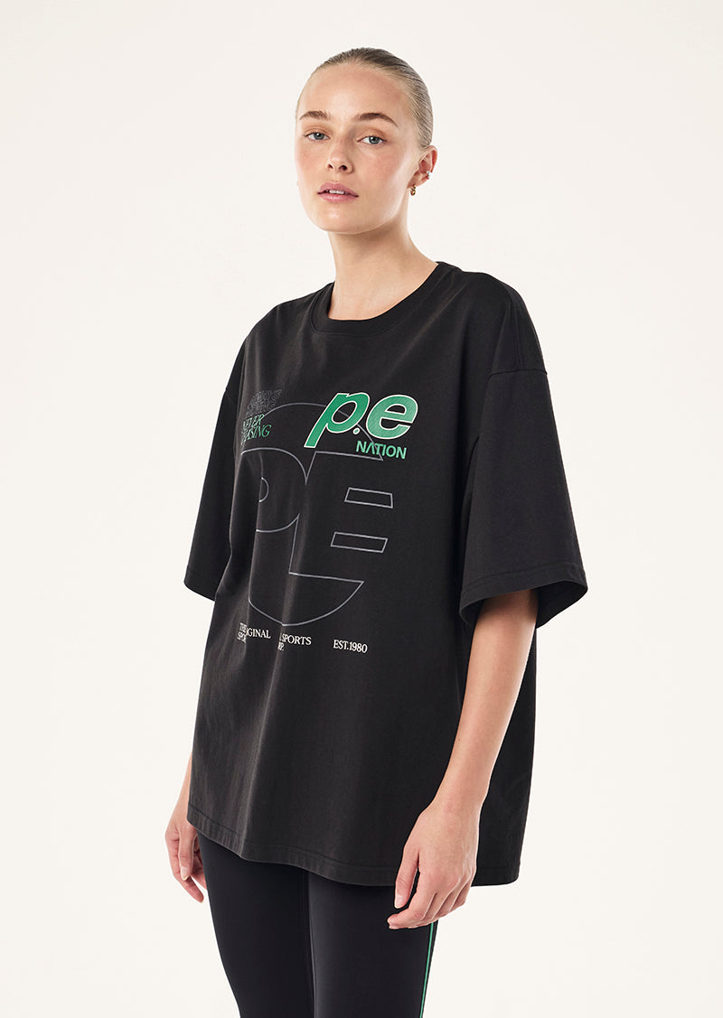 PE Nation | Current Oversized Tee - Black