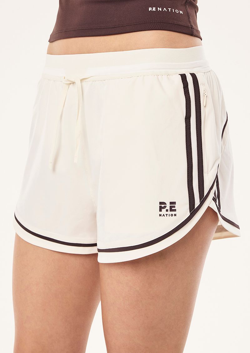 PE Nation | Linear Short - Whisper White/Fudge