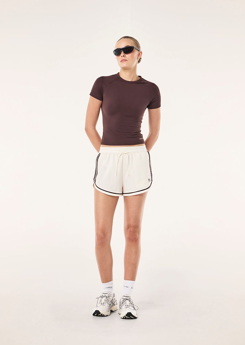 PE Nation | Linear Short - Whisper White/Fudge