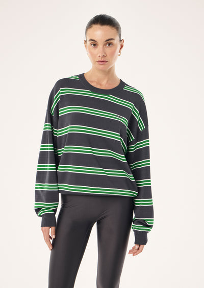 PE Nation | Retreat Stripe Sweater - Iron Stripe