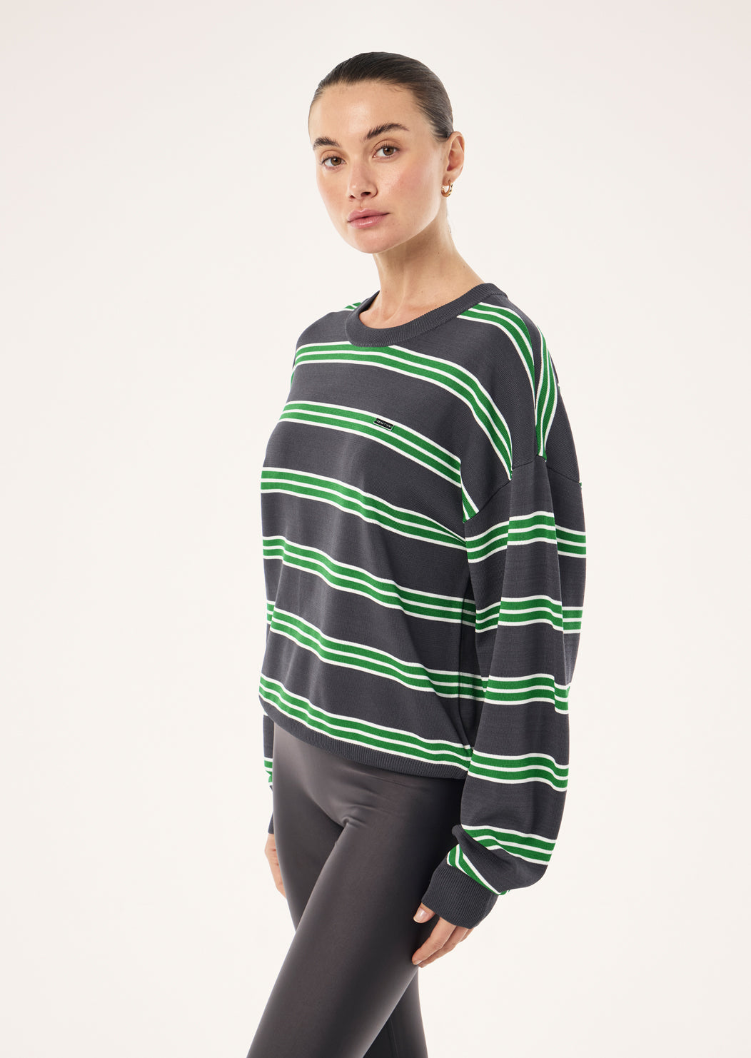 PE Nation | Retreat Stripe Sweater - Iron Stripe
