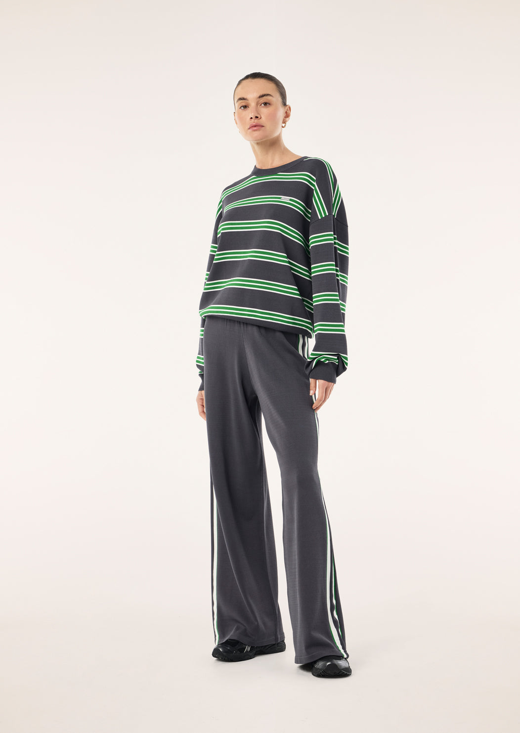 PE Nation | Retreat Stripe Sweater - Iron Stripe