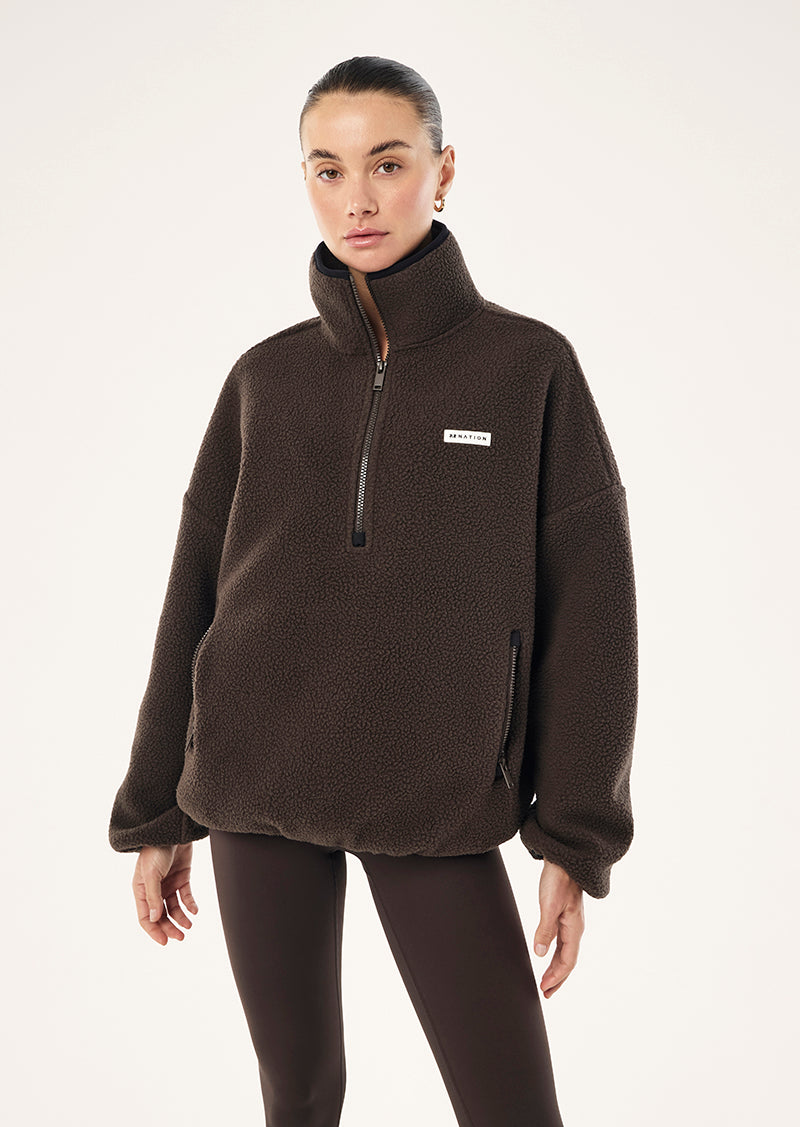 PE Nation | Rotate Quarter Zip - Coffee