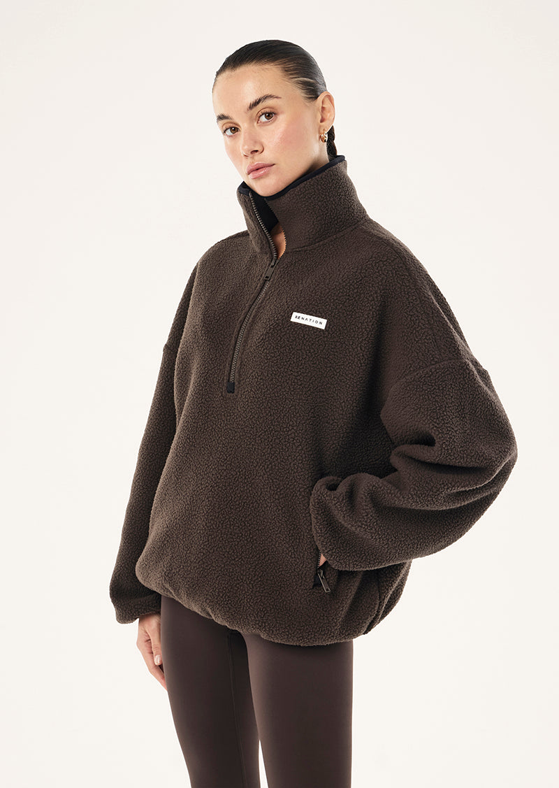 PE Nation | Rotate Quarter Zip - Coffee