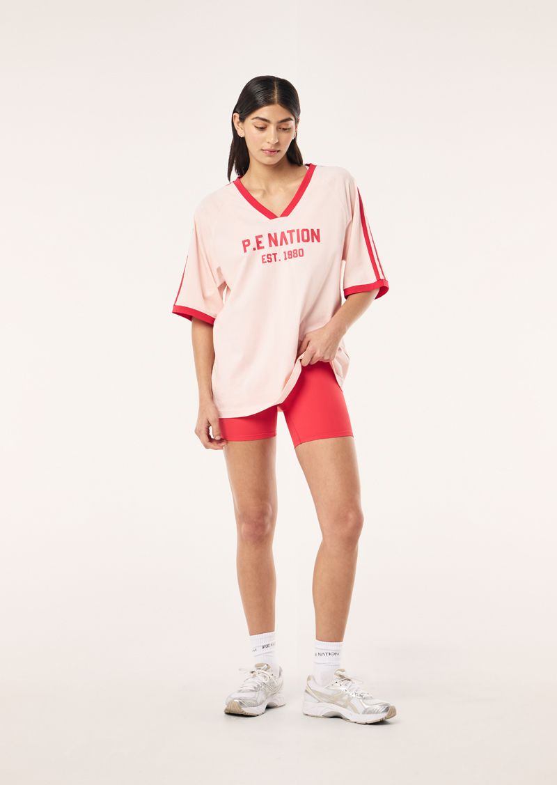PE Nation | Spinout Baseball Tee - Soft Pink
