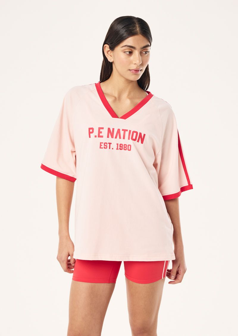 PE Nation | Spinout Baseball Tee - Soft Pink